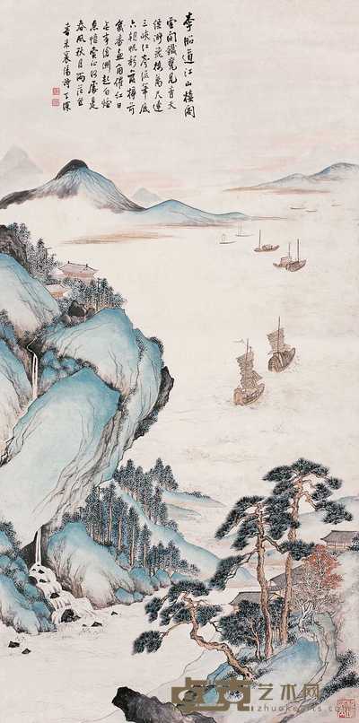 吴子深  江山楼阁 立轴 102×51cm